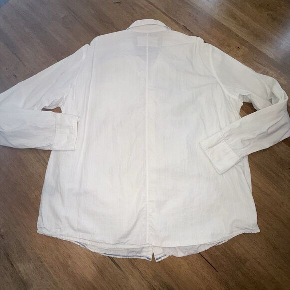 Vtg DKNY Jeans 90s Y2K Graphic Button Up Shirt XL White Lion Crest Lions Mens - Picture 6 of 11